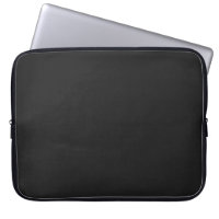 Modern Charcoal Black Customizable 15 Inch Laptop Sleeve