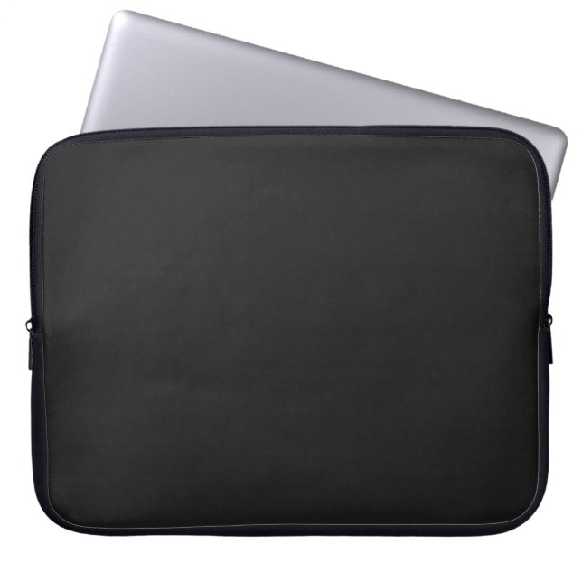 Modern Charcoal Black Customizable 15 Inch Laptop Sleeve (Front)