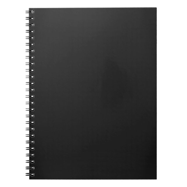 Modern Charcoal Black Customizable Notebook (Front)