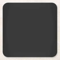 Modern Charcoal Black Customizable Square Paper Coaster Modern Charcoal Black Customizable Square Paper Coaster