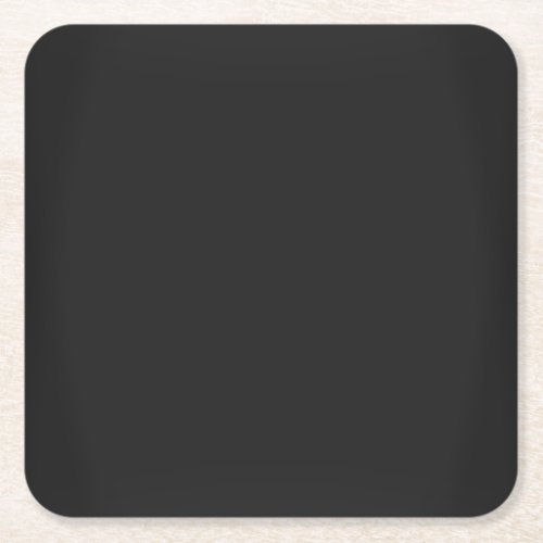 Modern Charcoal Black Customizable Square Paper Coaster