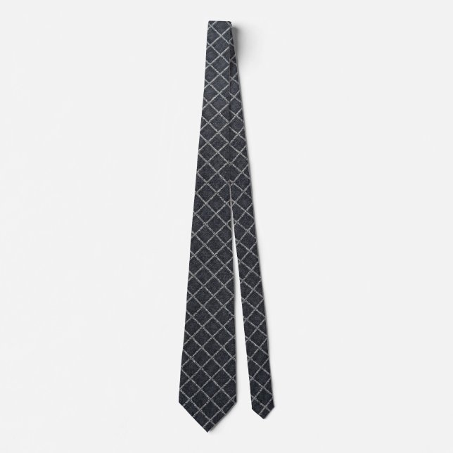 Modern Charcoal Diamond Grid Tie (Front)