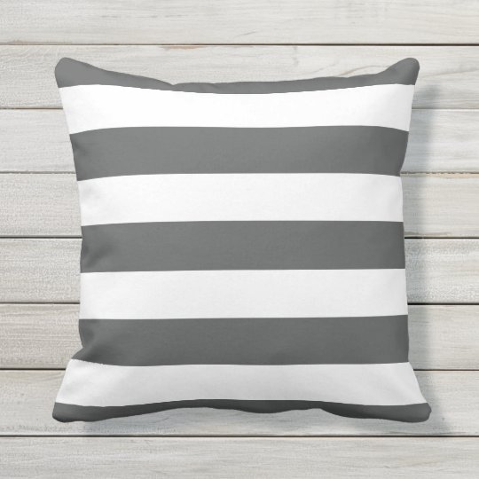Modern Charcoal Gray And White Stripes Outdoor Pillow Zazzle Modern Charcoal Gray And White Stripes Outdoor Pillow