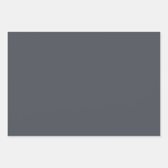 Modern Charcoal Gray  Plain Solid Color Wrapping Paper Sheets (Front)