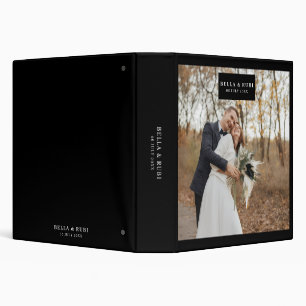 Modern Charcoal Gray Wedding Photo Binder