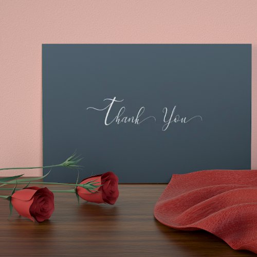 Modern Charcoal Wedding  Thank You Card