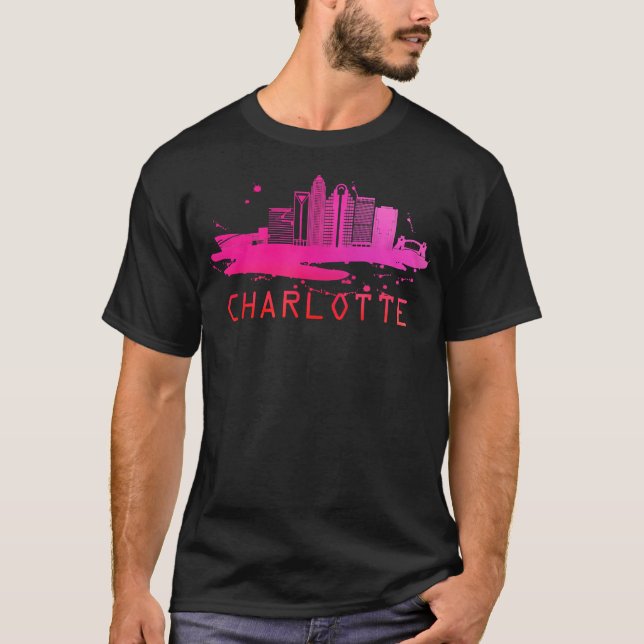 Modern Charlotte Cityscape -Charlotte North T-Shirt (Front)