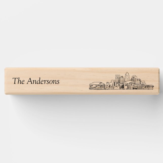 Modern Charlotte Wedding Guestbook Lawn Game Topple Tower (Front)