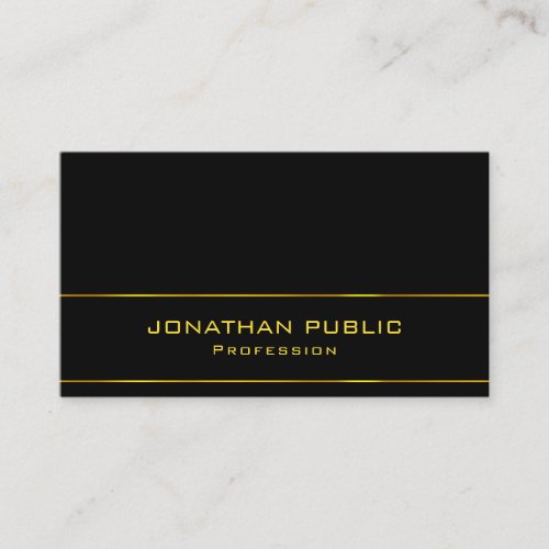 Modern Charming Black Gold Template Elegant Trendy Business Card