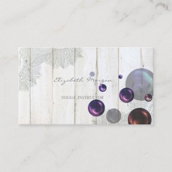 Modern  Charming Lace Wood Texture Business Card by Biglibigli at Zazzle