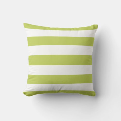 Modern Chartreuse and White Stripes Throw Pillow