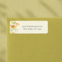Modern Chartreuse Editorial Floral Wedding Address Label