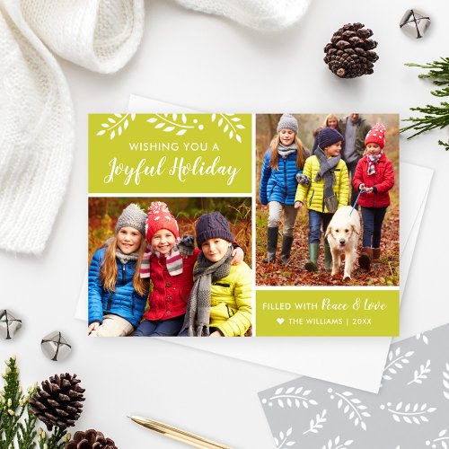 Joyful Holiday | Chartreuse Multi-Photo Card