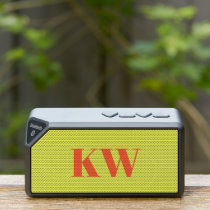 Modern Chartreuse Monogram Initials Personalized Bluetooth Speaker
