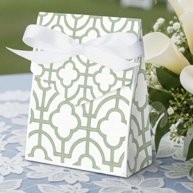 Modern Chartreuse Quatrefoil Wedding Favor Boxes (Modern Chartreuse Quatrefoil Wedding Favor Boxes)