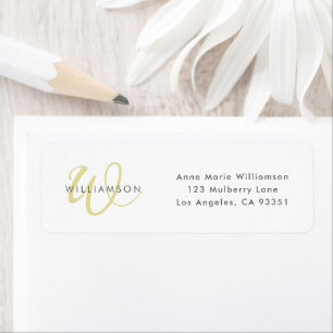Modern Chartreuse Script Monogram Label