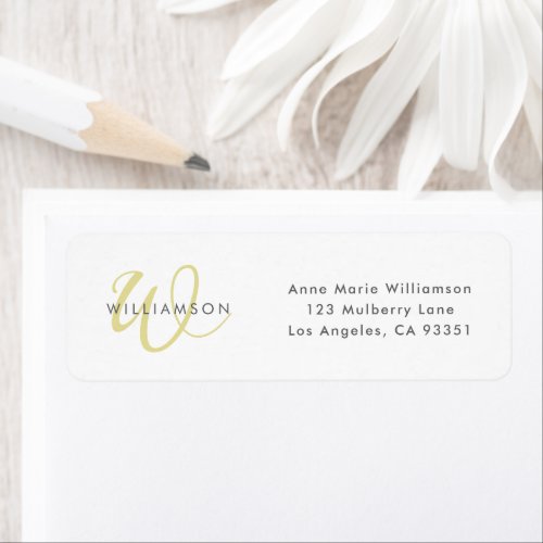 Modern Chartreuse Script Monogram Label