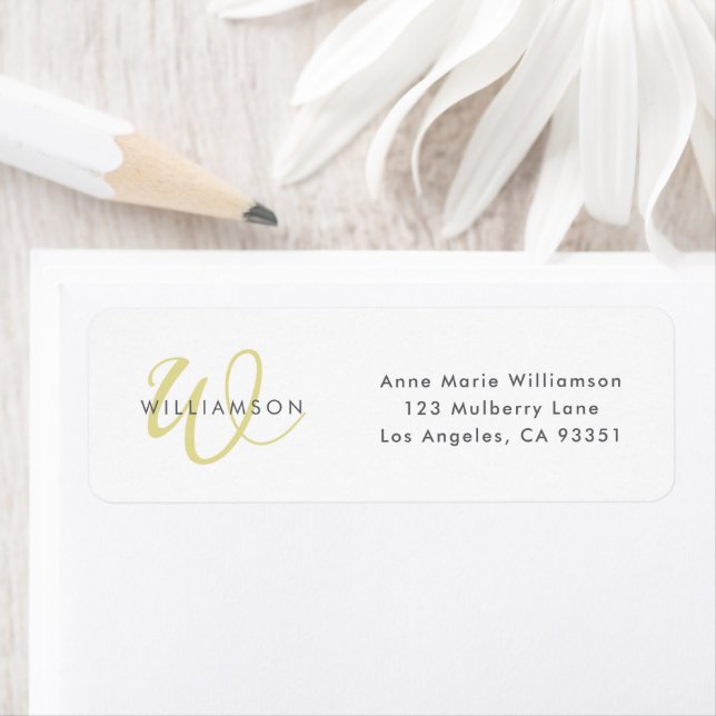 Modern Chartreuse Script Monogram Label (Insitu)