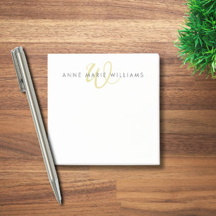 Modern Chartreuse Script Monogram Post-it Notes