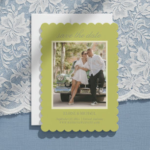 Modern Chartreuse Script Wedding Photo Save The Date