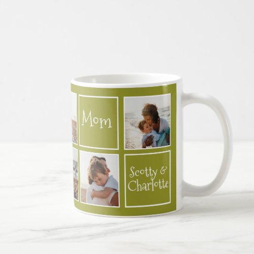  Modern Chartreuse We Love You Lots Mom 6 Photo Coffee Mug