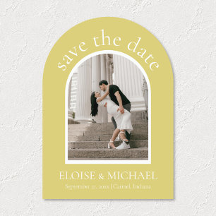 Modern Chartreuse Wedding Arch Photo Save The Date