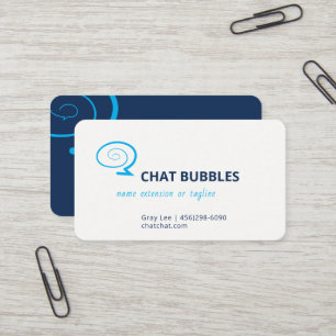 Modern Chat Bubble Logo Editable Color Business Card