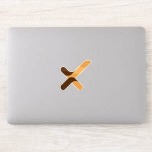 Modern Check mark Letter X Monogram Sticker