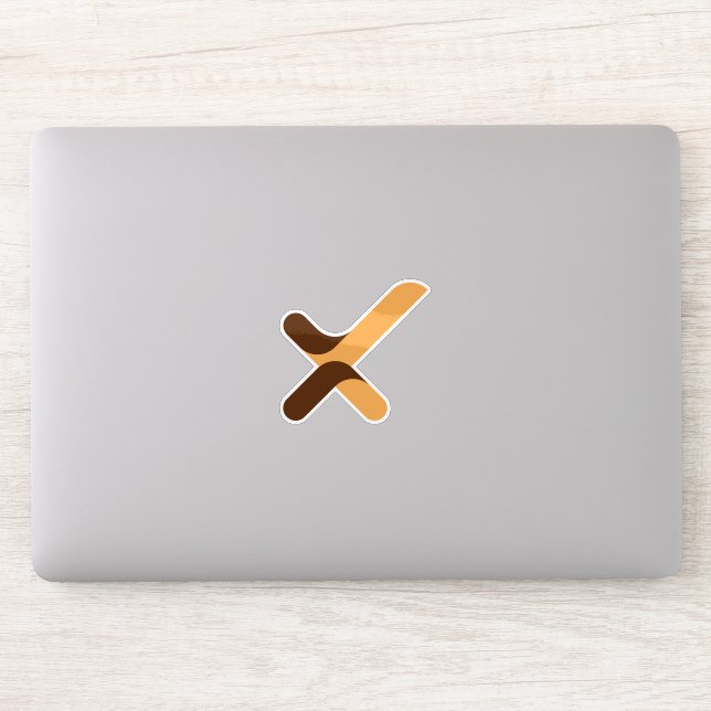 Modern Check mark Letter X Monogram Sticker (Computer)