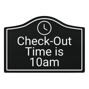 Modern Check-out Time Vacation Rental Sign