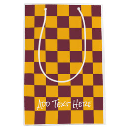 Modern Check Team Spirit School Colors College Fun Medium Gift Bag