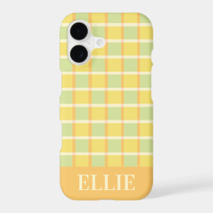 Modern Checker Green Yellow Orange Custom iPhone 17 Case