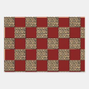 Modern Checkerboard Geometric pattern Wrapping Paper Sheets