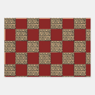 Modern Checkerboard Geometric pattern Wrapping Paper Sheets