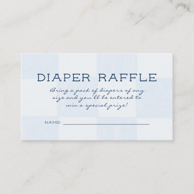 Modern Checkered Baby Shower Diaper Raffle Enclosure Card (Front)