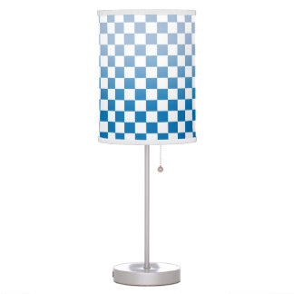 Modern Checkered Blue Gradient and White Pattern Table Lamp
