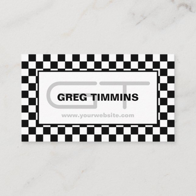 Modern Checkered Business Card (Front)