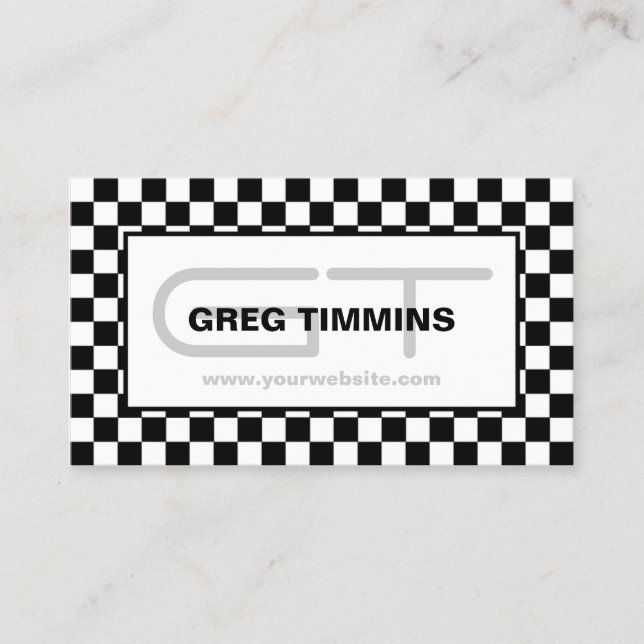 Modern Checkered Business Card (Front)