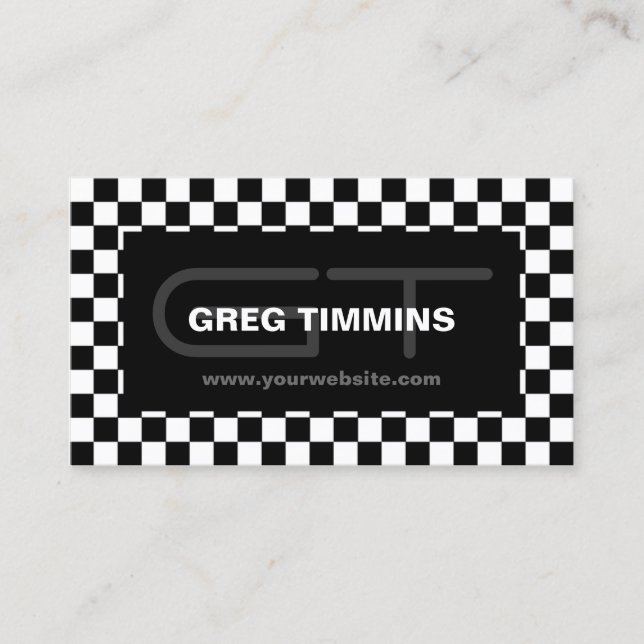 Modern Checkered Business Card Template (Front)