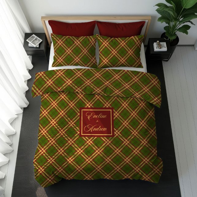 Modern Checkered Duvet Personalized Autumn Accent (Modern Checkered Duvet Personalized Autumn Accent)