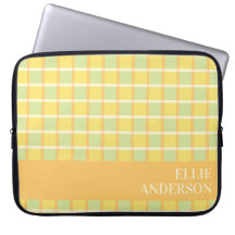 Modern Checkered Green Yellow Orange Personalized