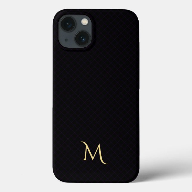 Modern Checkered Pattern Monogram iPad Hard Case (Back)