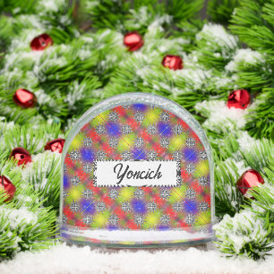 Modern Checkered Plasma by Kenneth Yoncich Snow Globe