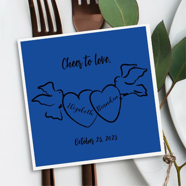 Modern Cheer to Love Personalized Wedding Napkins (Creator Uploaded)