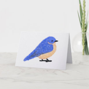 Modern cheerful bluebird holiday card