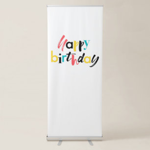 Modern, cheerful design of "Happy Birthday" Retractable Banner