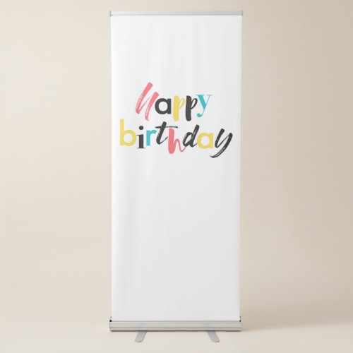 Modern cheerful design of Happy Birthday Retractable Banner