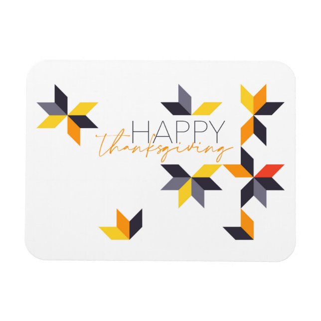 Modern, cheerful design of Happy Thanksgiving Magnet (Horizontal)