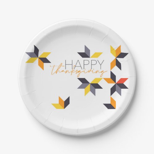 Modern cheerful design of Happy Thanksgiving Paper Plates