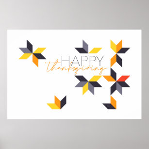 Modern, cheerful design of Happy Thanksgiving Poster